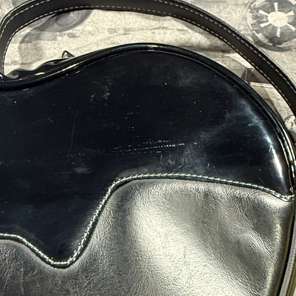 LOVE PAIN AND STITCHES HANDMADE POSION HEART BLACK ON BLACK CROSSBODY OG!! - Picture 4 of 14